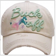 Mujer Hombre Buck Off Baseball Cap Western Cream Embroidered Factory Distressed Hat  eb-18405944